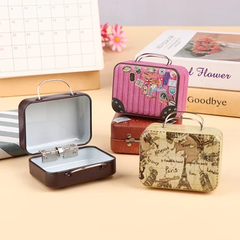 Retro Ladustamise Tina Mini Box Ristkülikukujuline Valgeplekk Kohver Candy Suupiste Korraldaja Mahutid