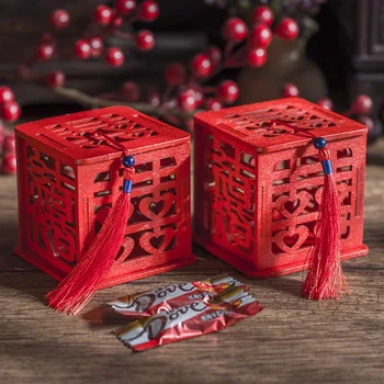 Topelt Õnne Hiina-Aasia Pulmade kasuks kasti pool kingitus kasuks kristalliseerunud kasti pakend