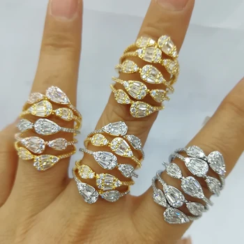 GODKI Monaco Disain Luksuslik Crossover Virnastatavates Rõngad Naiste Pulm Kuupmeetri Tsirkoon Kaasamine Dubai Naija Pruudi Sõrme Sõrmus